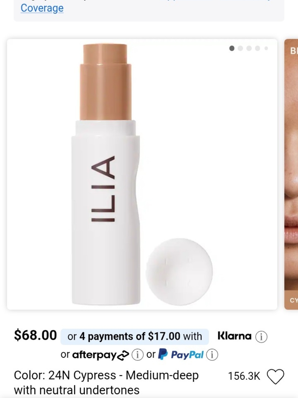 ILIA Tinted Skin Perfector Stick — 9N TUPELO 100% UNUSED.